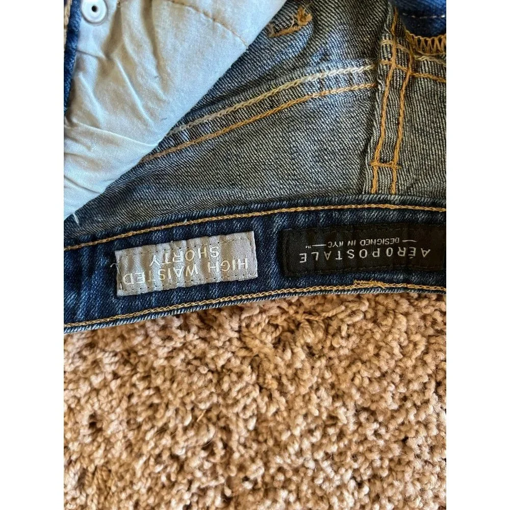 High Waisted Short by Aeropostale. Features distressed details and lace appliqué - Picture 6 of 12